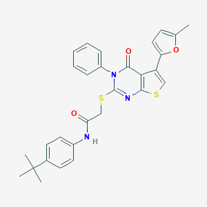 N-(4-tert-butylphenyl)-2-[5-(5-methylfuran-2-yl)-4-oxo-3-phenylthieno[2,3-d]pyrimidin-2-yl]sulfanylacetamide