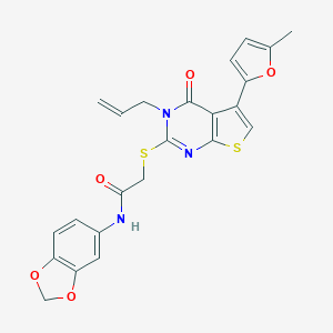 N-(1,3-benzodioxol-5-yl)-2-[5-(5-methylfuran-2-yl)-4-oxo-3-prop-2-enylthieno[2,3-d]pyrimidin-2-yl]sulfanylacetamide