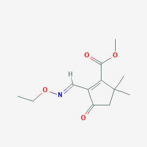 molecular formula C12H17NO4 B3829443 methyl 2-[(ethoxyimino)methyl]-5,5-dimethyl-3-oxo-1-cyclopentene-1-carboxylate 