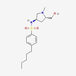 molecular formula C17H28N2O3S B3829455 N-[(3R,5S)-5-(hydroxymethyl)-1-methylpyrrolidin-3-yl]-4-pentylbenzenesulfonamide 
