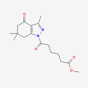 molecular formula C17H24N2O4 B3829460 methyl 6-oxo-6-(3,6,6-trimethyl-4-oxo-4,5,6,7-tetrahydro-1H-indazol-1-yl)hexanoate 
