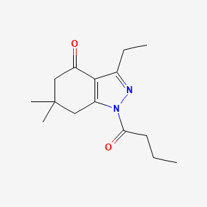 molecular formula C15H22N2O2 B3829468 1-butyryl-3-ethyl-6,6-dimethyl-1,5,6,7-tetrahydro-4H-indazol-4-one 