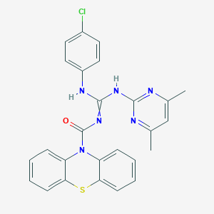 N-[(4-chloroanilino)-[(4,6-dimethylpyrimidin-2-yl)amino]methylidene]phenothiazine-10-carboxamide