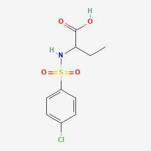 molecular formula C10H12ClNO4S B3829495 2-{[(4-chlorophenyl)sulfonyl]amino}butanoic acid 