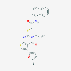 2-[5-(5-methylfuran-2-yl)-4-oxo-3-prop-2-enylthieno[2,3-d]pyrimidin-2-yl]sulfanyl-N-naphthalen-1-ylacetamide
