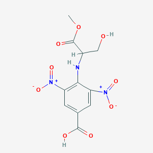 molecular formula C11H11N3O9 B3829510 4-{[1-(hydroxymethyl)-2-methoxy-2-oxoethyl]amino}-3,5-dinitrobenzoic acid 