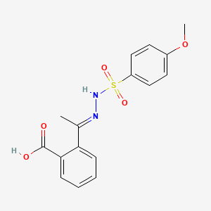 molecular formula C16H16N2O5S B3829516 2-{N-[(4-methoxyphenyl)sulfonyl]ethanehydrazonoyl}benzoic acid 