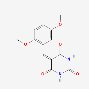 molecular formula C13H12N2O5 B3829537 5-(2,5-dimethoxybenzylidene)-2,4,6(1H,3H,5H)-pyrimidinetrione CAS No. 93338-08-0