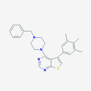 4-(4-Benzylpiperazin-1-yl)-5-(3,4,5-trimethylphenyl)thieno[2,3-d]pyrimidine