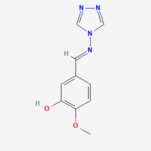molecular formula C10H10N4O2 B3829595 2-methoxy-5-[(4H-1,2,4-triazol-4-ylimino)methyl]phenol 