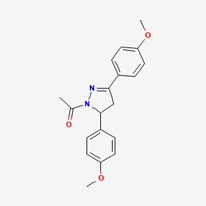 molecular formula C19H20N2O3 B3829600 1-acetyl-3,5-bis(4-methoxyphenyl)-4,5-dihydro-1H-pyrazole 