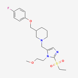 molecular formula C21H30FN3O4S B3829606 1-{[2-(ethylsulfonyl)-1-(2-methoxyethyl)-1H-imidazol-5-yl]methyl}-3-[(4-fluorophenoxy)methyl]piperidine 