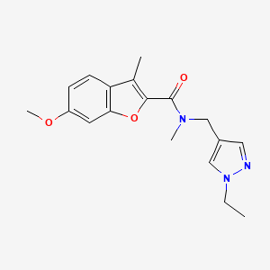 molecular formula C18H21N3O3 B3829619 N-[(1-ethyl-1H-pyrazol-4-yl)methyl]-6-methoxy-N,3-dimethyl-1-benzofuran-2-carboxamide 
