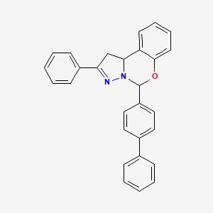 molecular formula C28H22N2O B3829632 5-(4-biphenylyl)-2-phenyl-1,10b-dihydropyrazolo[1,5-c][1,3]benzoxazine 