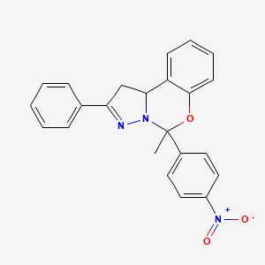 molecular formula C23H19N3O3 B3829645 5-methyl-5-(4-nitrophenyl)-2-phenyl-1,10b-dihydropyrazolo[1,5-c][1,3]benzoxazine 