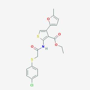 Ethyl 2-({[(4-chlorophenyl)sulfanyl]acetyl}amino)-4-(5-methylfuran-2-yl)thiophene-3-carboxylate