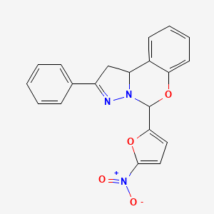 molecular formula C20H15N3O4 B3829653 5-(5-nitro-2-furyl)-2-phenyl-1,10b-dihydropyrazolo[1,5-c][1,3]benzoxazine 