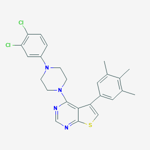 molecular formula C25H24Cl2N4S B382966 4-[4-(3,4-Dichlorophenyl)piperazin-1-yl]-5-(3,4,5-trimethylphenyl)thieno[2,3-d]pyrimidine CAS No. 374693-46-6