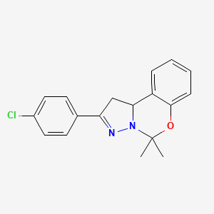 molecular formula C18H17ClN2O B3829665 2-(4-chlorophenyl)-5,5-dimethyl-1,10b-dihydropyrazolo[1,5-c][1,3]benzoxazine 