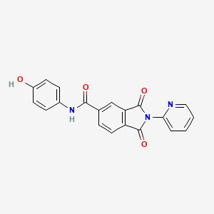 molecular formula C20H13N3O4 B3829689 N-(4-hydroxyphenyl)-1,3-dioxo-2-(2-pyridinyl)-5-isoindolinecarboxamide 