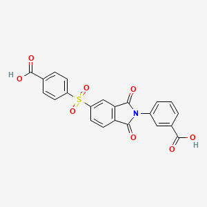 molecular formula C22H13NO8S B3829698 3-{5-[(4-carboxyphenyl)sulfonyl]-1,3-dioxo-1,3-dihydro-2H-isoindol-2-yl}benzoic acid 