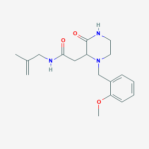 molecular formula C18H25N3O3 B3829705 2-[1-(2-methoxybenzyl)-3-oxo-2-piperazinyl]-N-(2-methyl-2-propen-1-yl)acetamide 