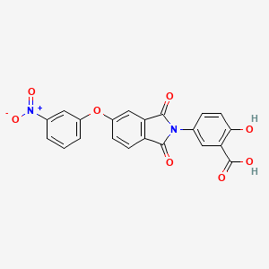 2-hydroxy-5-[5-(3-nitrophenoxy)-1,3-dioxo-1,3-dihydro-2H-isoindol-2-yl]benzoic acid