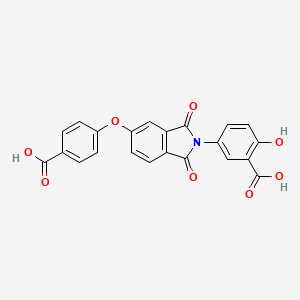 molecular formula C22H13NO8 B3829722 5-[5-(4-carboxyphenoxy)-1,3-dioxo-1,3-dihydro-2H-isoindol-2-yl]-2-hydroxybenzoic acid 