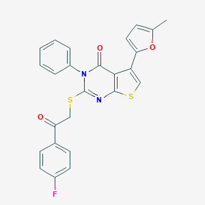 2-[2-(4-Fluorophenyl)-2-oxoethyl]sulfanyl-5-(5-methylfuran-2-yl)-3-phenylthieno[2,3-d]pyrimidin-4-one