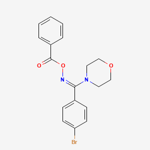 molecular formula C18H17BrN2O3 B3829765 N-(benzoyloxy)-1-(4-bromophenyl)-1-(4-morpholinyl)methanimine 