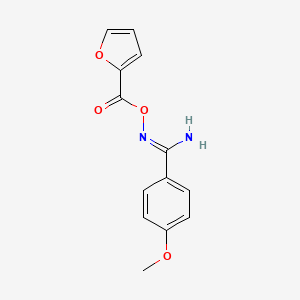 molecular formula C13H12N2O4 B3829798 N'-(2-furoyloxy)-4-methoxybenzenecarboximidamide 