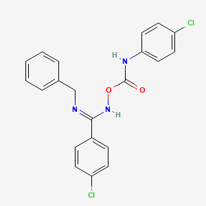 molecular formula C21H17Cl2N3O2 B3829816 N-benzyl-4-chloro-N'-({[(4-chlorophenyl)amino]carbonyl}oxy)benzenecarboximidamide 