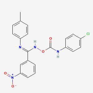 molecular formula C21H17ClN4O4 B3829817 N'-({[(4-chlorophenyl)amino]carbonyl}oxy)-N-(4-methylphenyl)-3-nitrobenzenecarboximidamide 