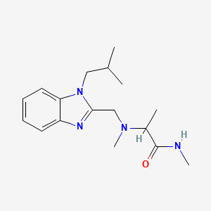 molecular formula C17H26N4O B3829860 2-[[(1-isobutyl-1H-benzimidazol-2-yl)methyl](methyl)amino]-N-methylpropanamide 
