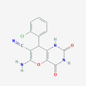 molecular formula C14H9ClN4O3 B3829879 6-amino-8-(2-chlorophenyl)-2,4-dioxo-2,3,4,8-tetrahydro-1H-pyrano[3,2-d]pyrimidine-7-carbonitrile 