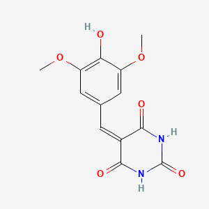 molecular formula C13H12N2O6 B3829909 5-(4-hydroxy-3,5-dimethoxybenzylidene)-2,4,6(1H,3H,5H)-pyrimidinetrione 