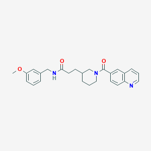 molecular formula C26H29N3O3 B3829910 N-(3-methoxybenzyl)-3-[1-(6-quinolinylcarbonyl)-3-piperidinyl]propanamide 