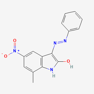 molecular formula C15H12N4O3 B3829912 7-methyl-5-nitro-1H-indole-2,3-dione 3-(phenylhydrazone) 