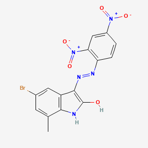 molecular formula C15H10BrN5O5 B3829972 5-bromo-7-methyl-1H-indole-2,3-dione 3-[(2,4-dinitrophenyl)hydrazone] 