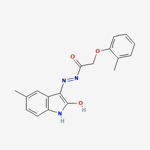 molecular formula C18H17N3O3 B3829999 N'-(5-methyl-2-oxo-1,2-dihydro-3H-indol-3-ylidene)-2-(2-methylphenoxy)acetohydrazide 
