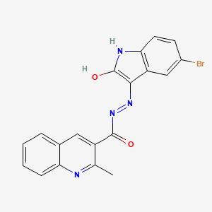 N'-(5-bromo-2-oxo-1,2-dihydro-3H-indol-3-ylidene)-2-methyl-3-quinolinecarbohydrazide