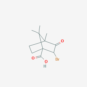 molecular formula C11H15BrO3 B383002 2-Bromo-4,7,7-trimethyl-3-oxobicyclo[2.2.1]heptane-1-carboxylic acid 