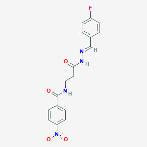 molecular formula C17H15FN4O4 B383003 N-{3-[2-(4-fluorobenzylidene)hydrazino]-3-oxopropyl}-4-nitrobenzamide 