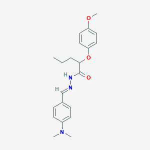 molecular formula C21H27N3O3 B383007 N'-[4-(dimethylamino)benzylidene]-2-(4-methoxyphenoxy)pentanohydrazide 