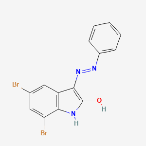 molecular formula C14H9Br2N3O B3830107 5,7-dibromo-1H-indole-2,3-dione 3-(phenylhydrazone) 