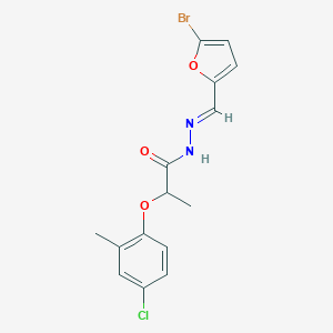 molecular formula C15H14BrClN2O3 B383012 N'-[(5-bromo-2-furyl)methylene]-2-(4-chloro-2-methylphenoxy)propanohydrazide 