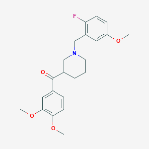 molecular formula C22H26FNO4 B3830135 (3,4-dimethoxyphenyl)[1-(2-fluoro-5-methoxybenzyl)-3-piperidinyl]methanone 