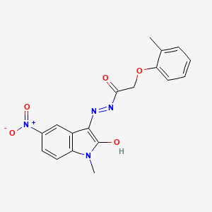 N'-(1-methyl-5-nitro-2-oxo-1,2-dihydro-3H-indol-3-ylidene)-2-(2-methylphenoxy)acetohydrazide