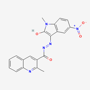 molecular formula C20H15N5O4 B3830170 2-methyl-N'-(1-methyl-5-nitro-2-oxo-1,2-dihydro-3H-indol-3-ylidene)-3-quinolinecarbohydrazide 
