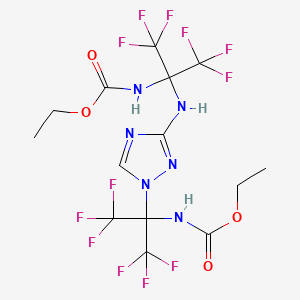 molecular formula C14H14F12N6O4 B3830176 ethyl [1-(3-{[1-[(ethoxycarbonyl)amino]-2,2,2-trifluoro-1-(trifluoromethyl)ethyl]amino}-1H-1,2,4-triazol-1-yl)-2,2,2-trifluoro-1-(trifluoromethyl)ethyl]carbamate 